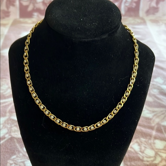Jewelry - Gold-Tone Rhinestone Chain Link Necklace – Sparkling Statement Jewelry